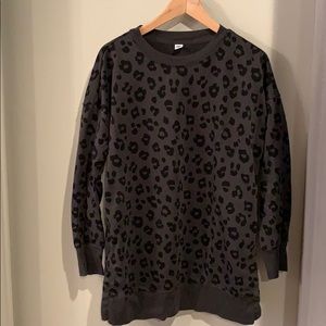 Old navy tunic gray leopard sweatshirt